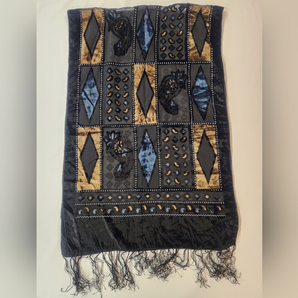 Burnout Velvet Silk Scarf
